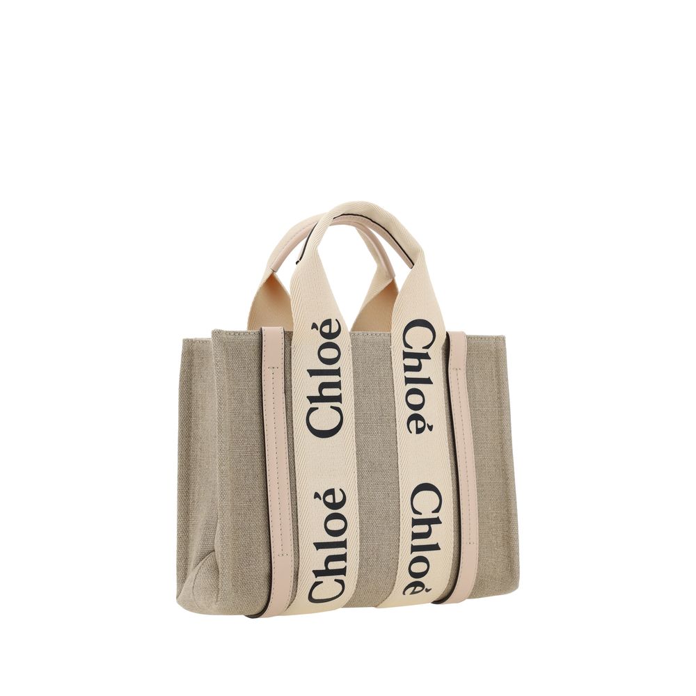 Brown Linen Woody Canvas Tote Bag