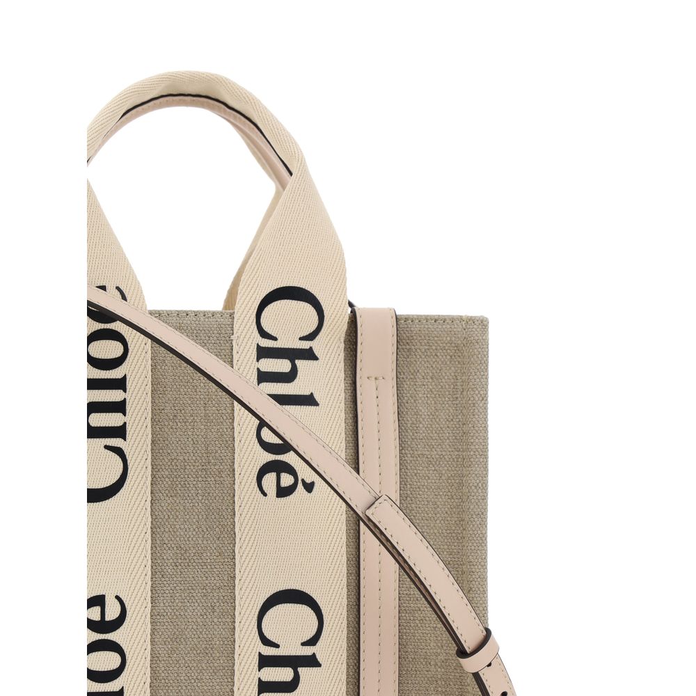 Brown Linen Woody Canvas Tote Bag