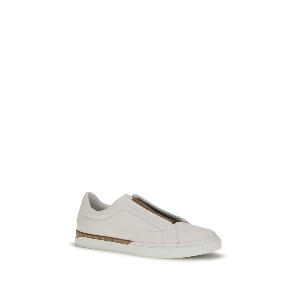 White Calfskin City Sneakers