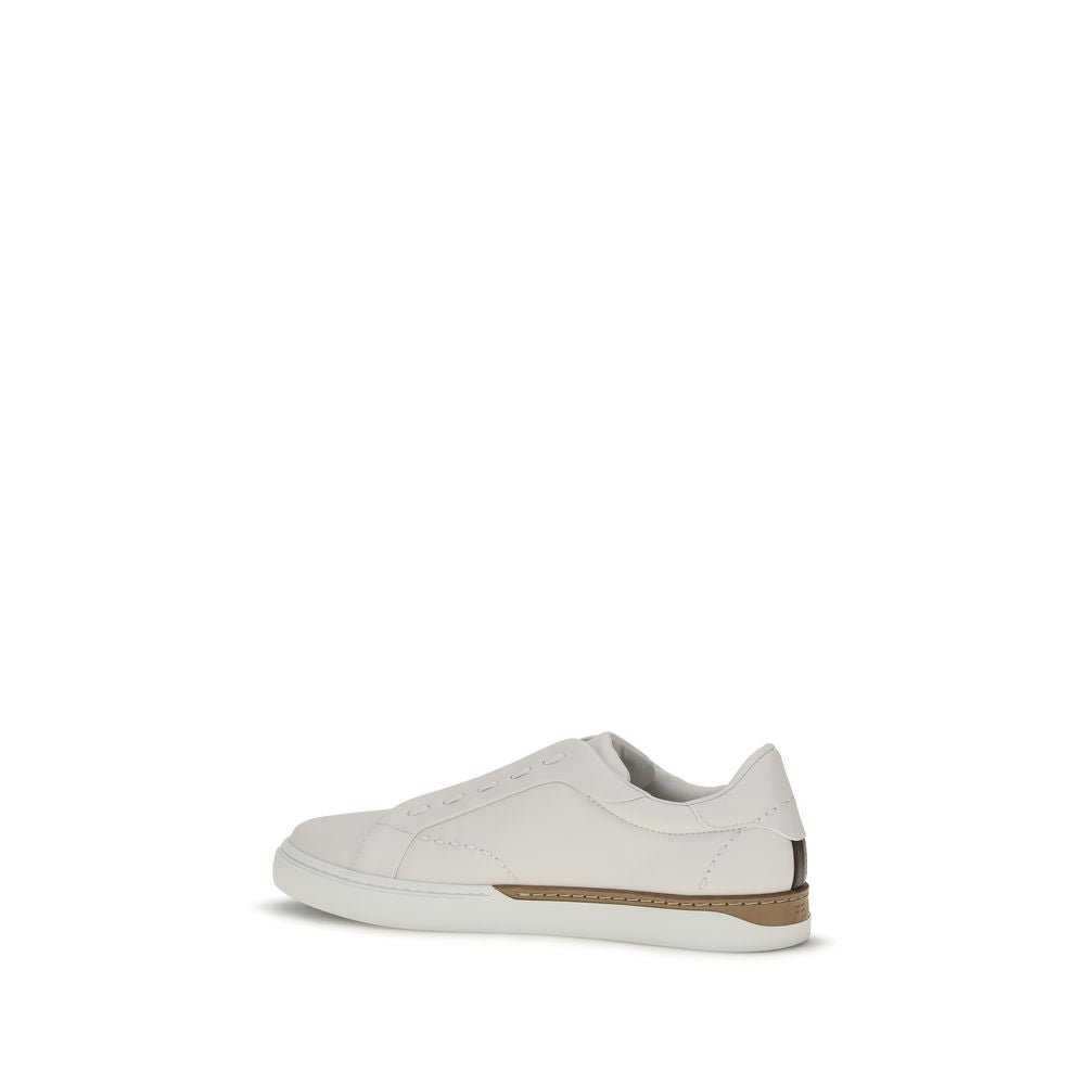 White Calfskin City Sneakers