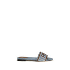 Cotton Denim Flat Sandals
