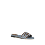 Cotton Denim Flat Sandals