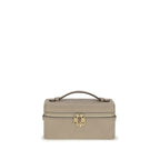 Gray Calf Leather Charlie Beauty Case