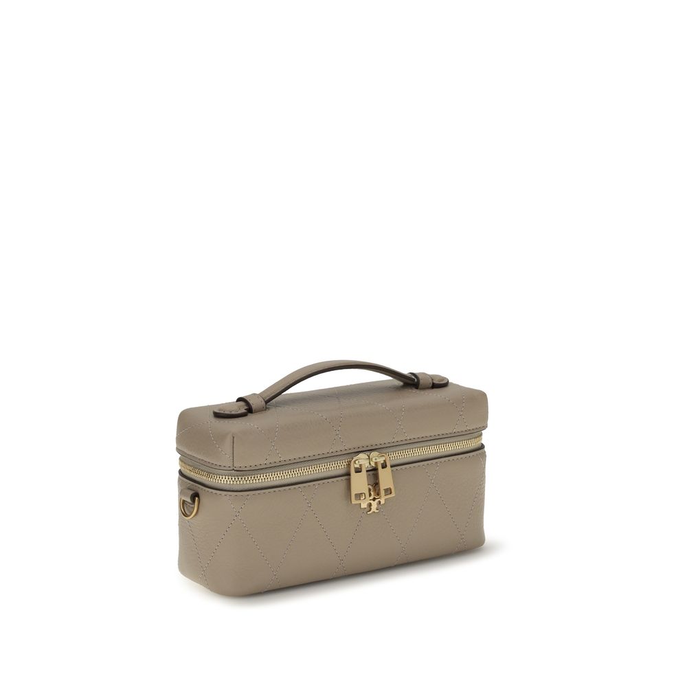 Gray Calf Leather Charlie Beauty Case