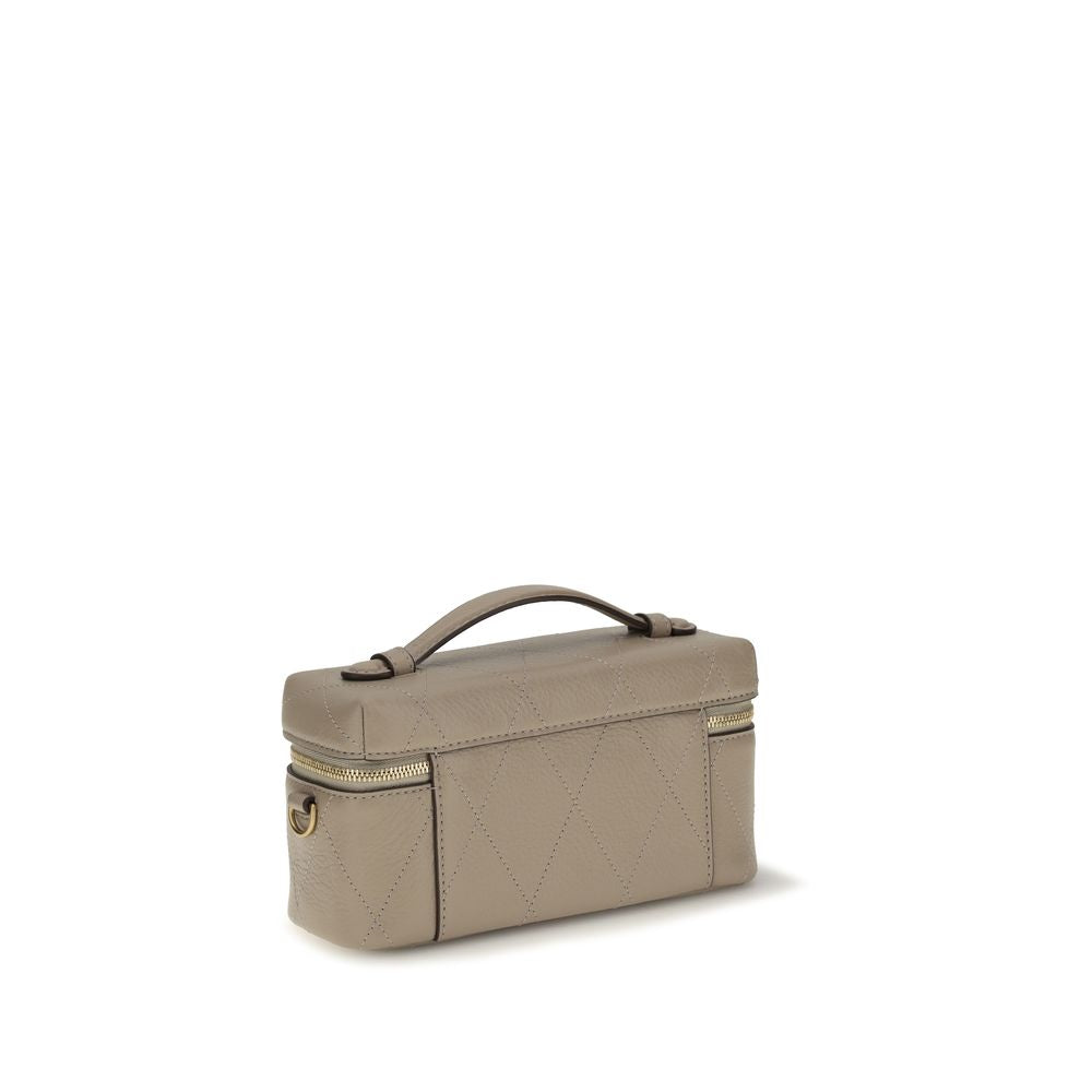 Gray Calf Leather Charlie Beauty Case