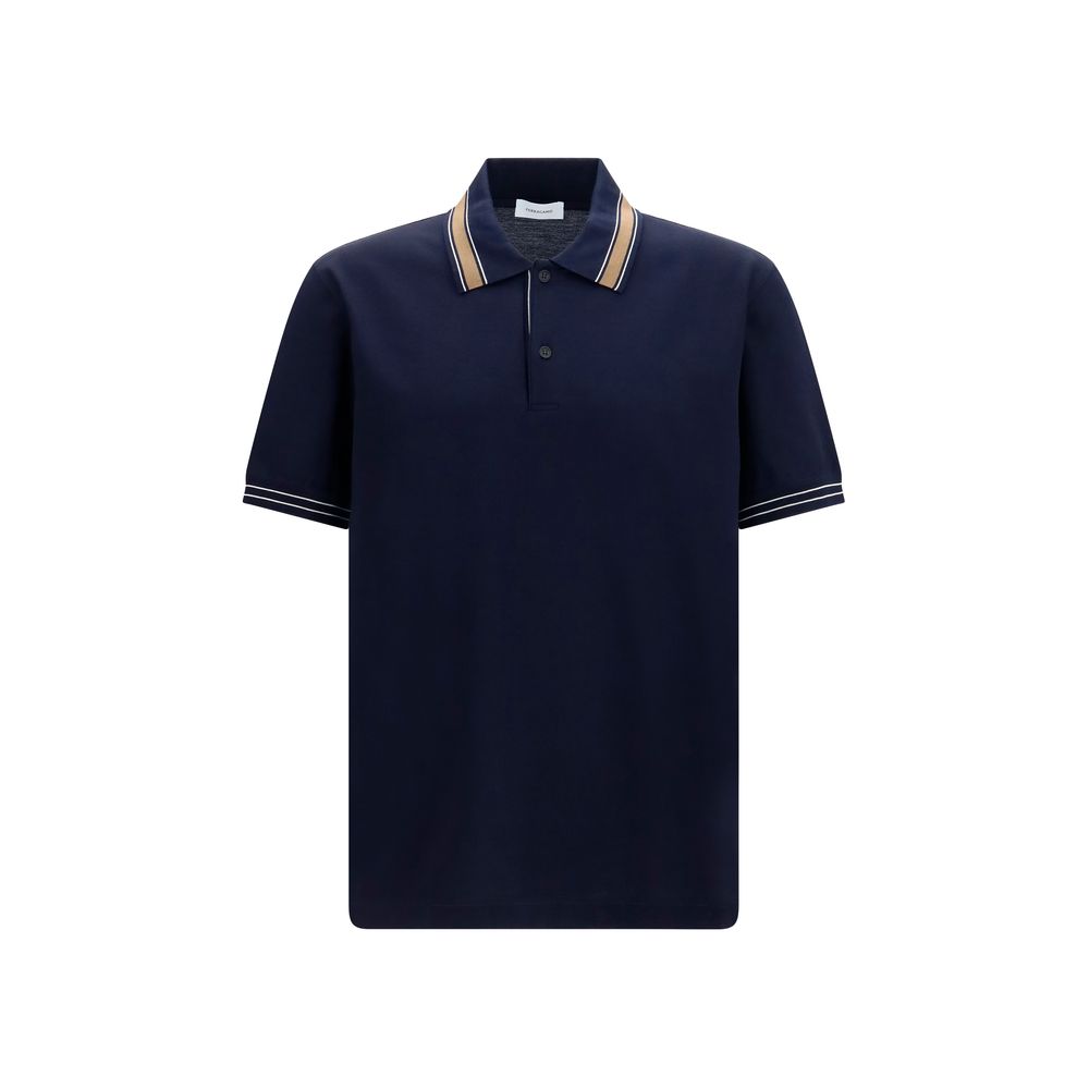 Blue Cotton Polo Shirt