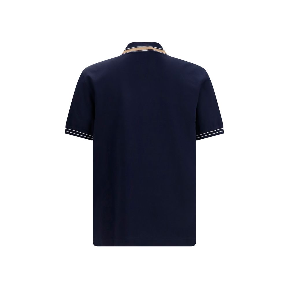 Blue Cotton Polo Shirt