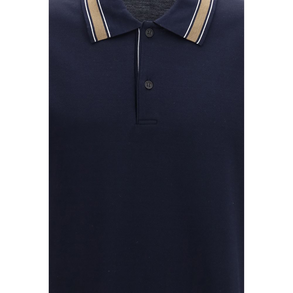 Blue Cotton Polo Shirt