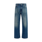 Light-Wash Denim Straight-Leg Jeans