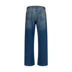 Light-Wash Denim Straight-Leg Jeans