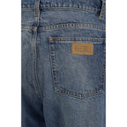 Light-Wash Denim Straight-Leg Jeans