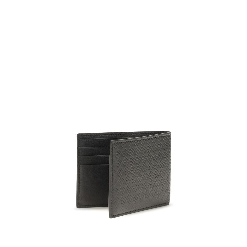 Calfskin Logo-Embossed Compact Wallet