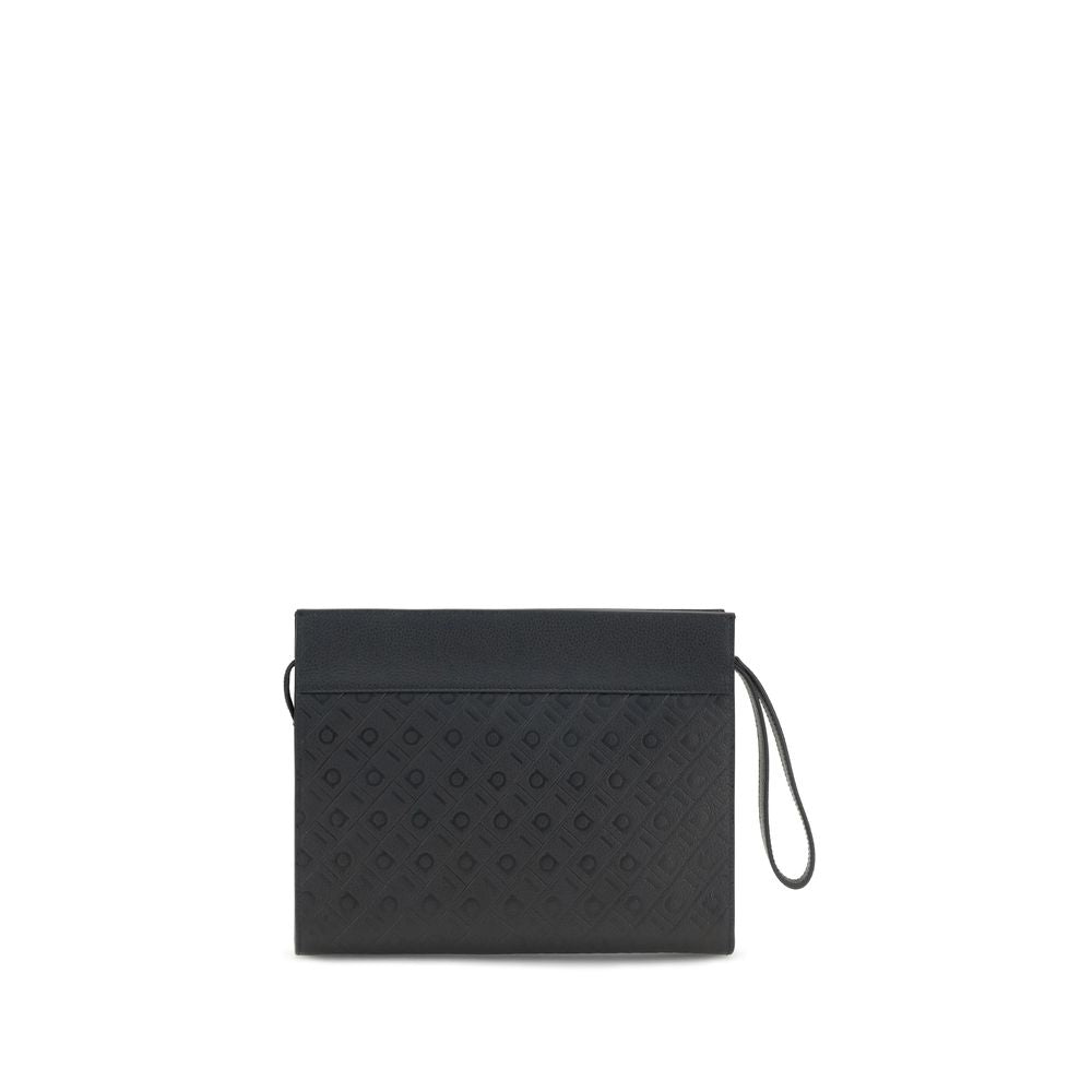 Hammered Calfskin Monogram Pouch