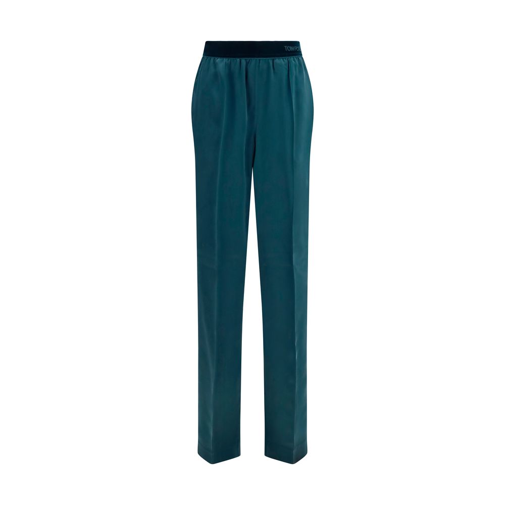 Silk Satin Wide-Leg Pants