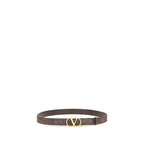 Brown Calf Leather VLogo Signature Belt