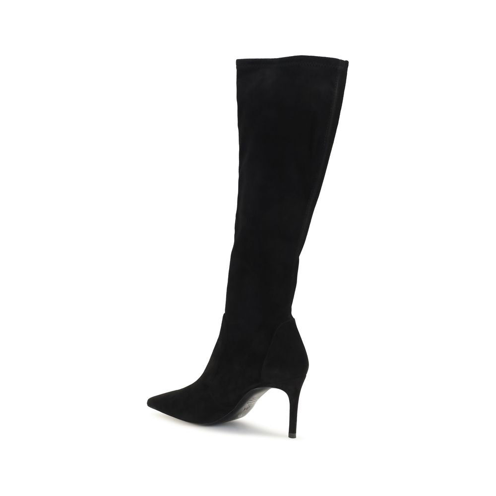 Black Calfskin Power Boots