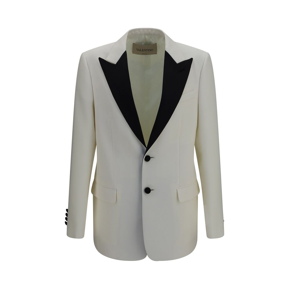 Two‑Tone Merino Wool Blazer