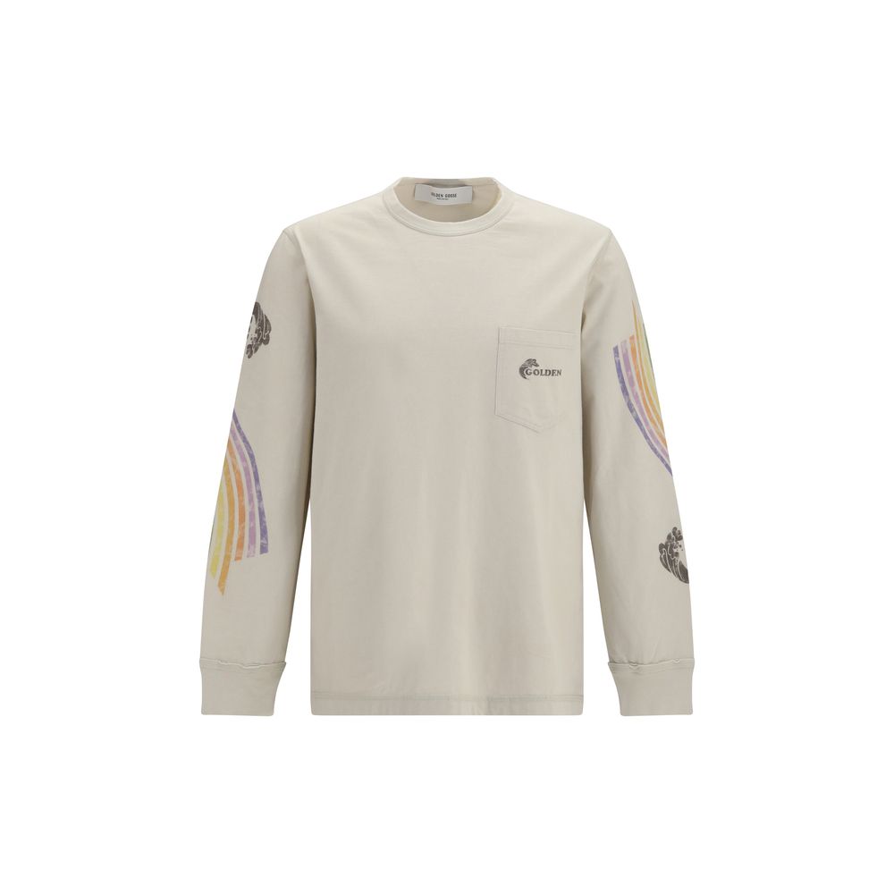 Cotton Asymmetric Print Sweatshirt