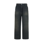 Oversized Double‑Dye Cotton Straight‑Leg Pants