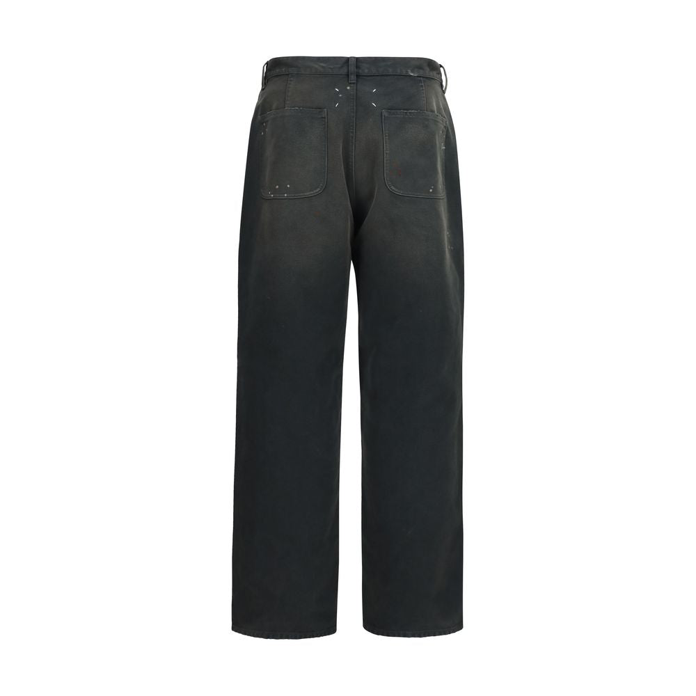 Oversized Double‑Dye Cotton Straight‑Leg Pants