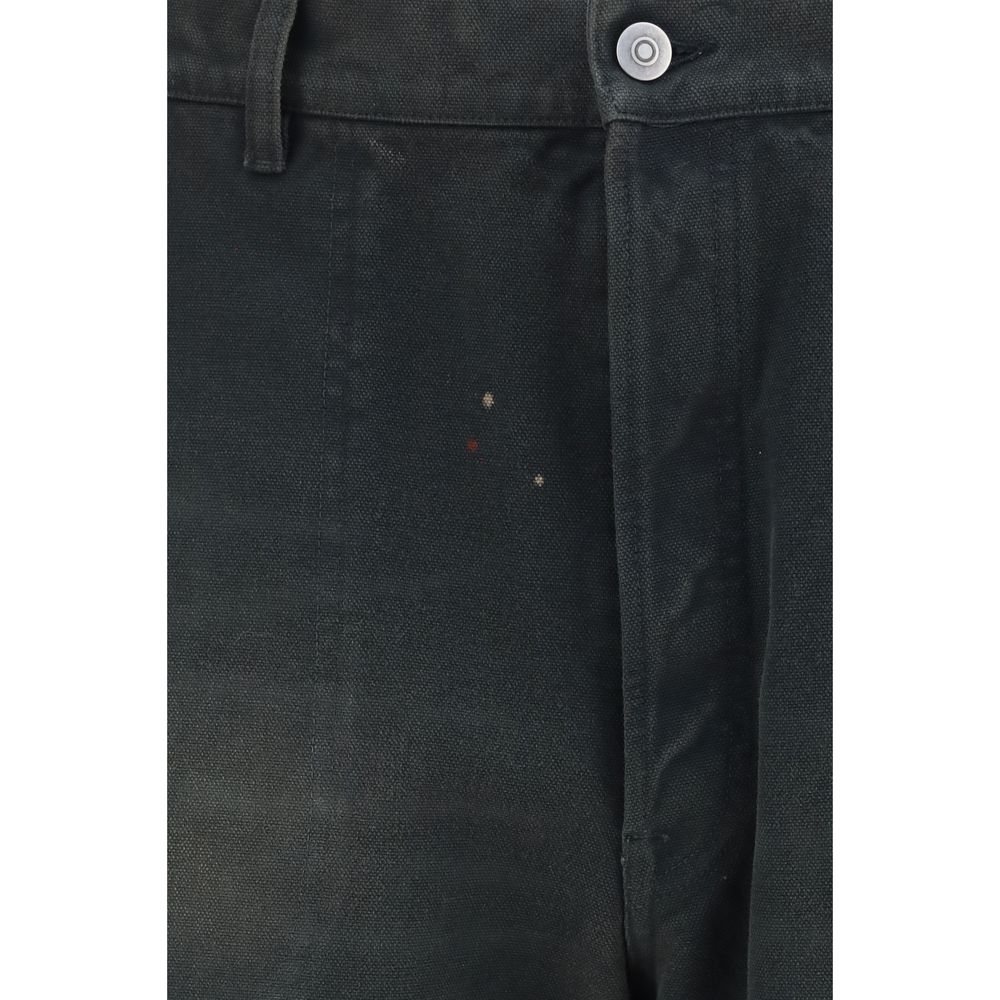 Oversized Double‑Dye Cotton Straight‑Leg Pants