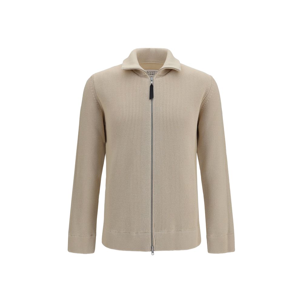 Beige Wool-Cotton Sweater
