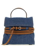 Small Blue Cotton Tie Me Handbag