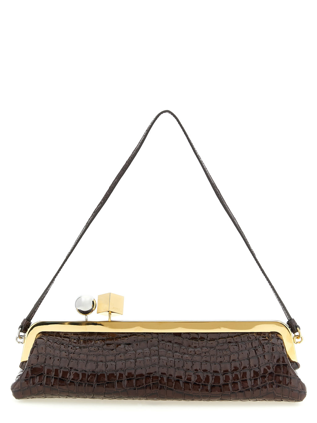 Brown Goat Leather La Pochette Salon Clutch