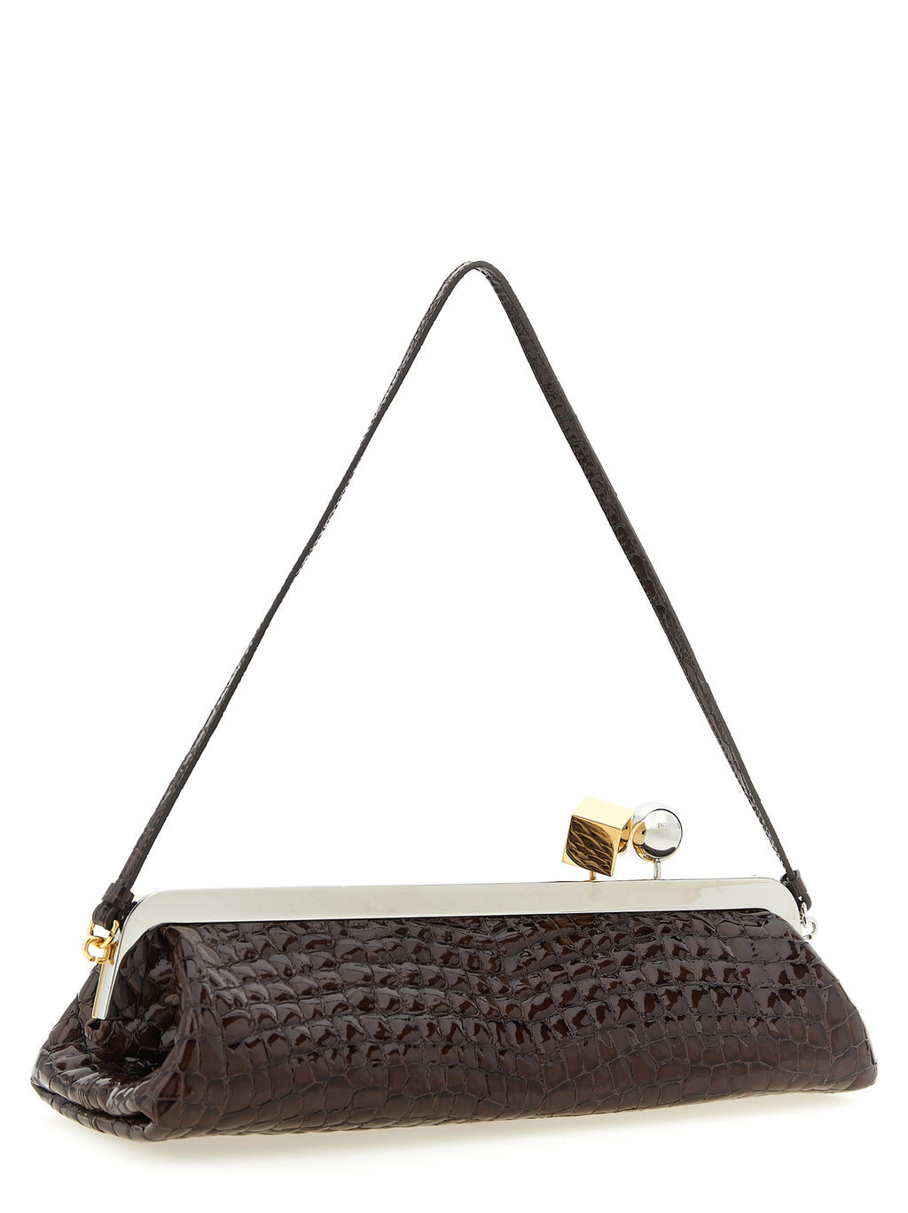Brown Goat Leather La Pochette Salon Clutch