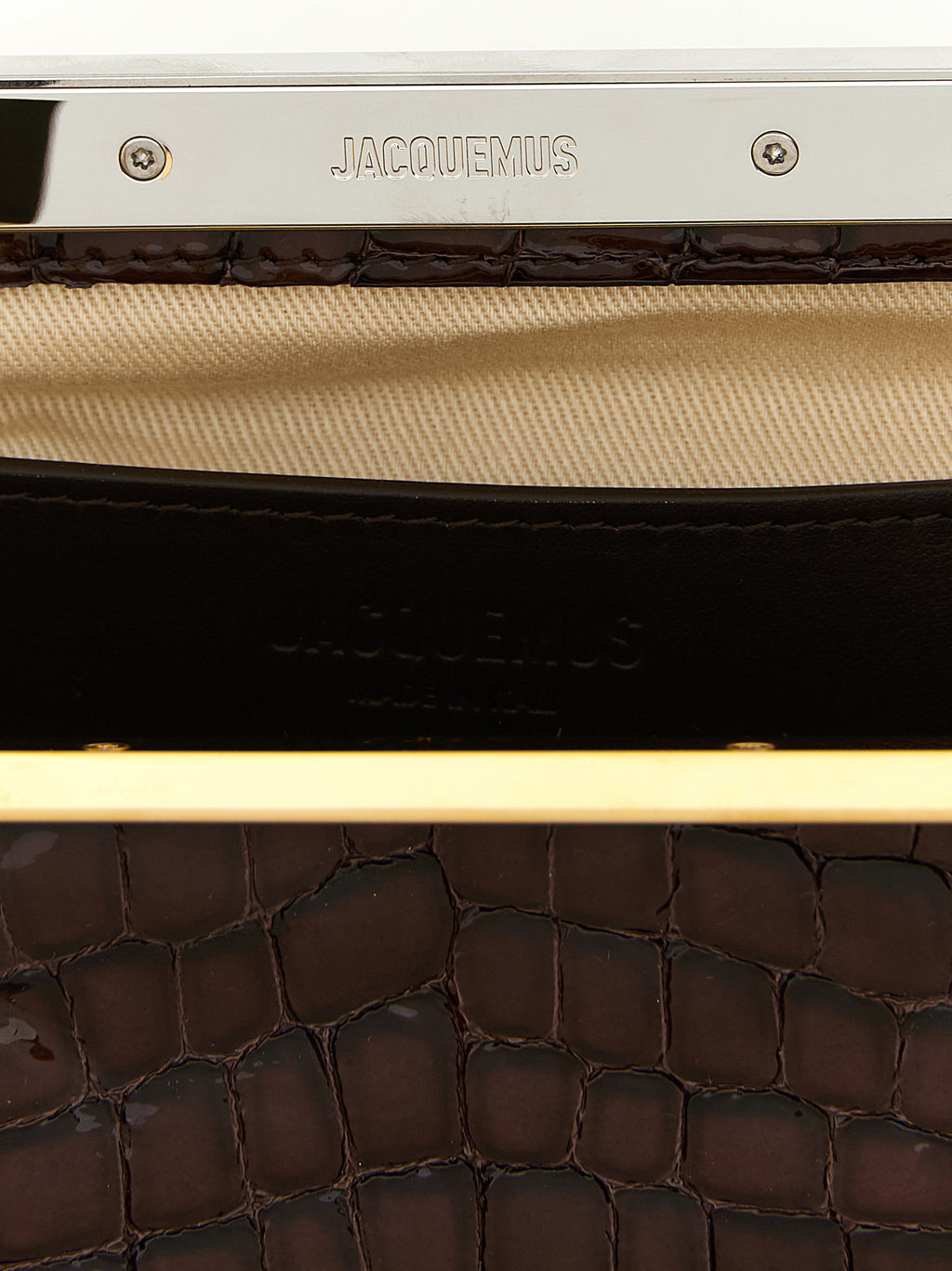 Brown Goat Leather La Pochette Salon Clutch