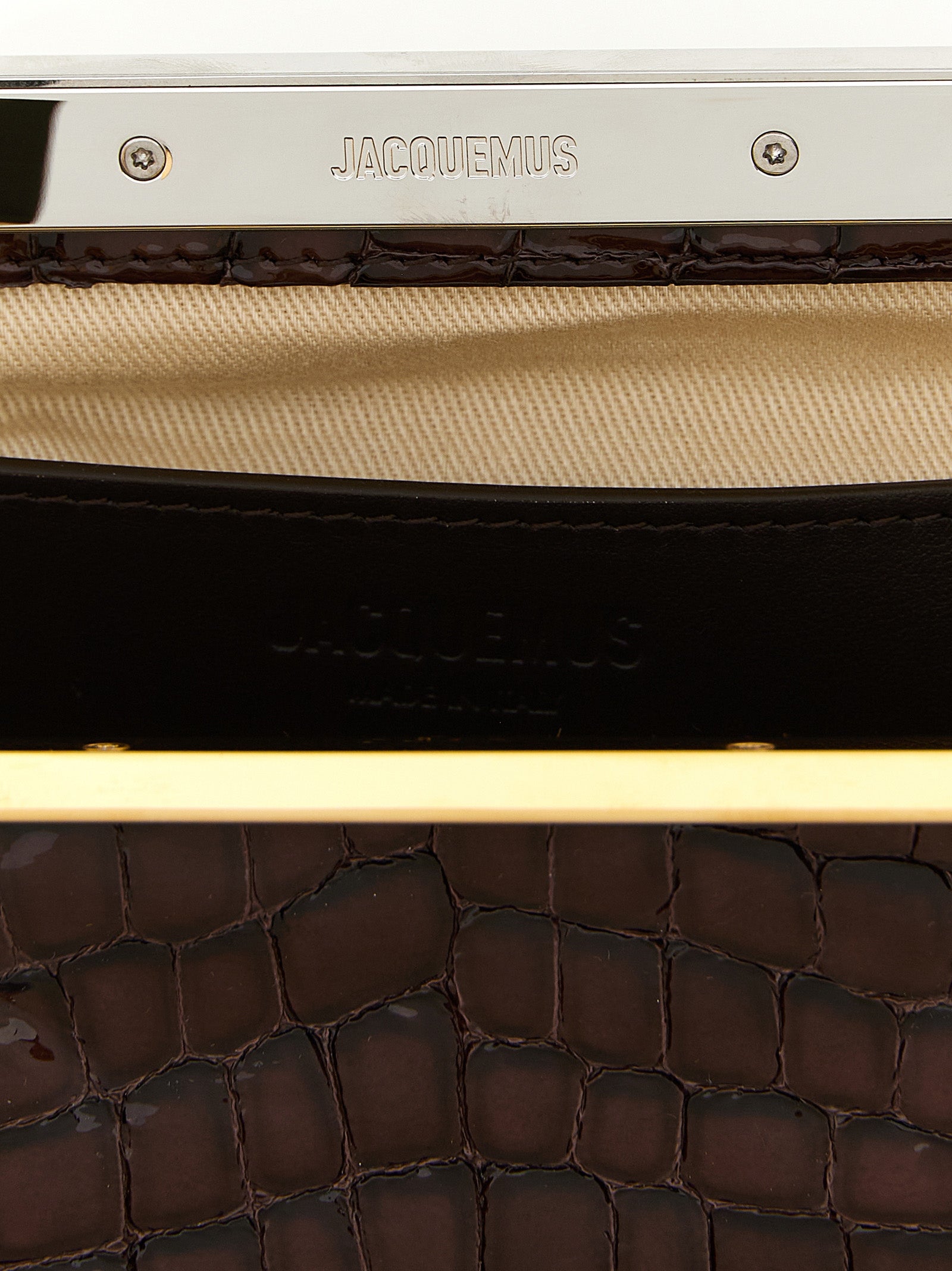 Brown Goat Leather La Pochette Salon Clutch