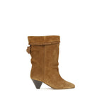 Suede Calfskin Draped Flat Boots