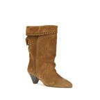 Suede Calfskin Draped Flat Boots