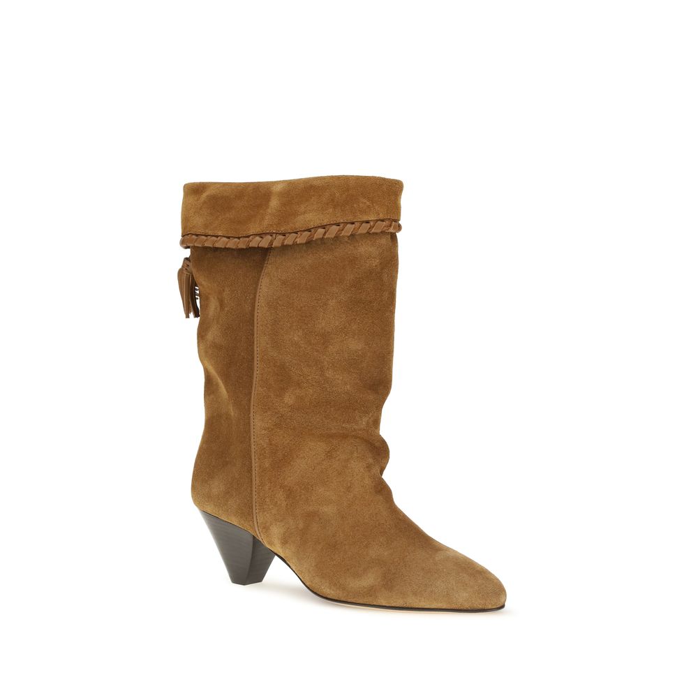 Suede Calfskin Draped Flat Boots