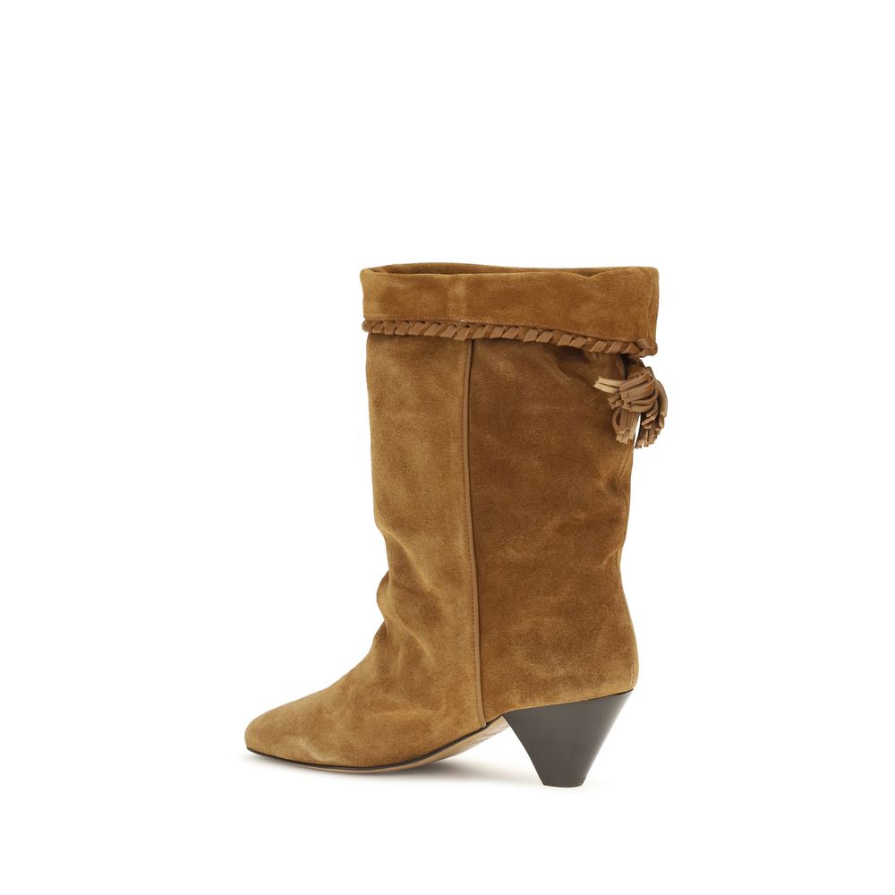 Suede Calfskin Draped Flat Boots