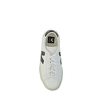 White Calfskin Low‑Top Sneakers