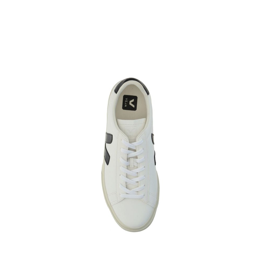 White Calfskin Low‑Top Sneakers