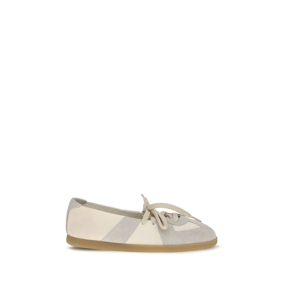 Beige Calfskin Ballet Flats