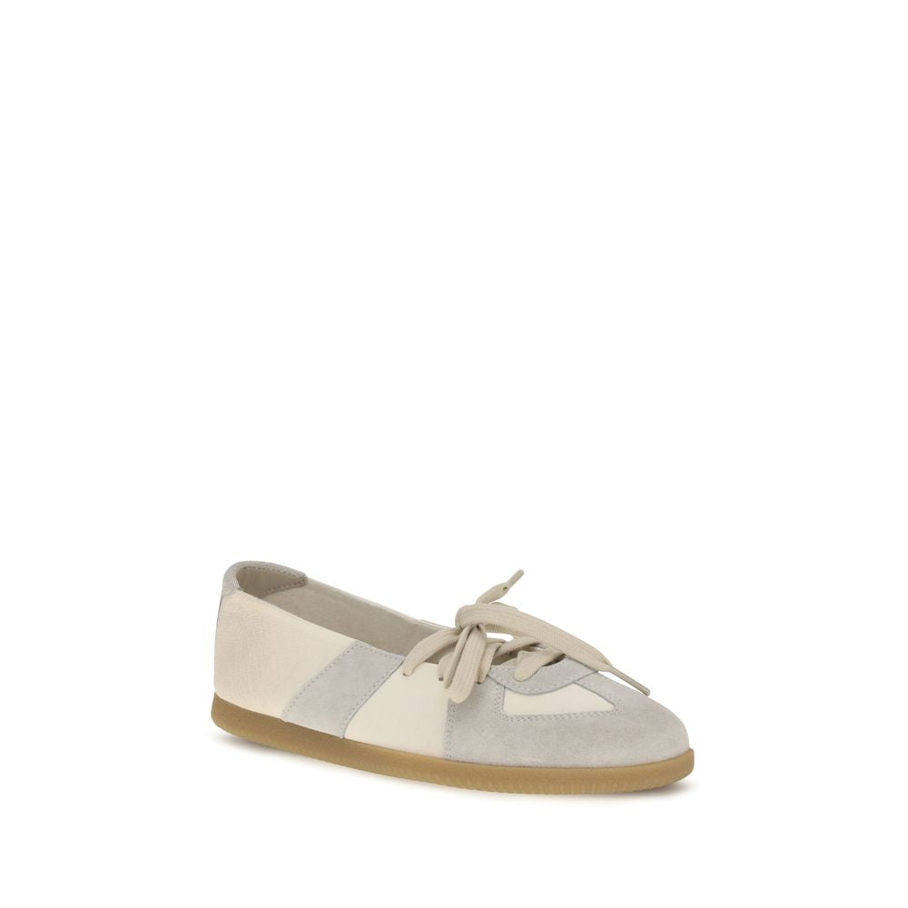 Beige Calfskin Ballet Flats