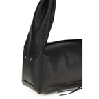 Medium East West Black Sheepskin Shoulder Bag