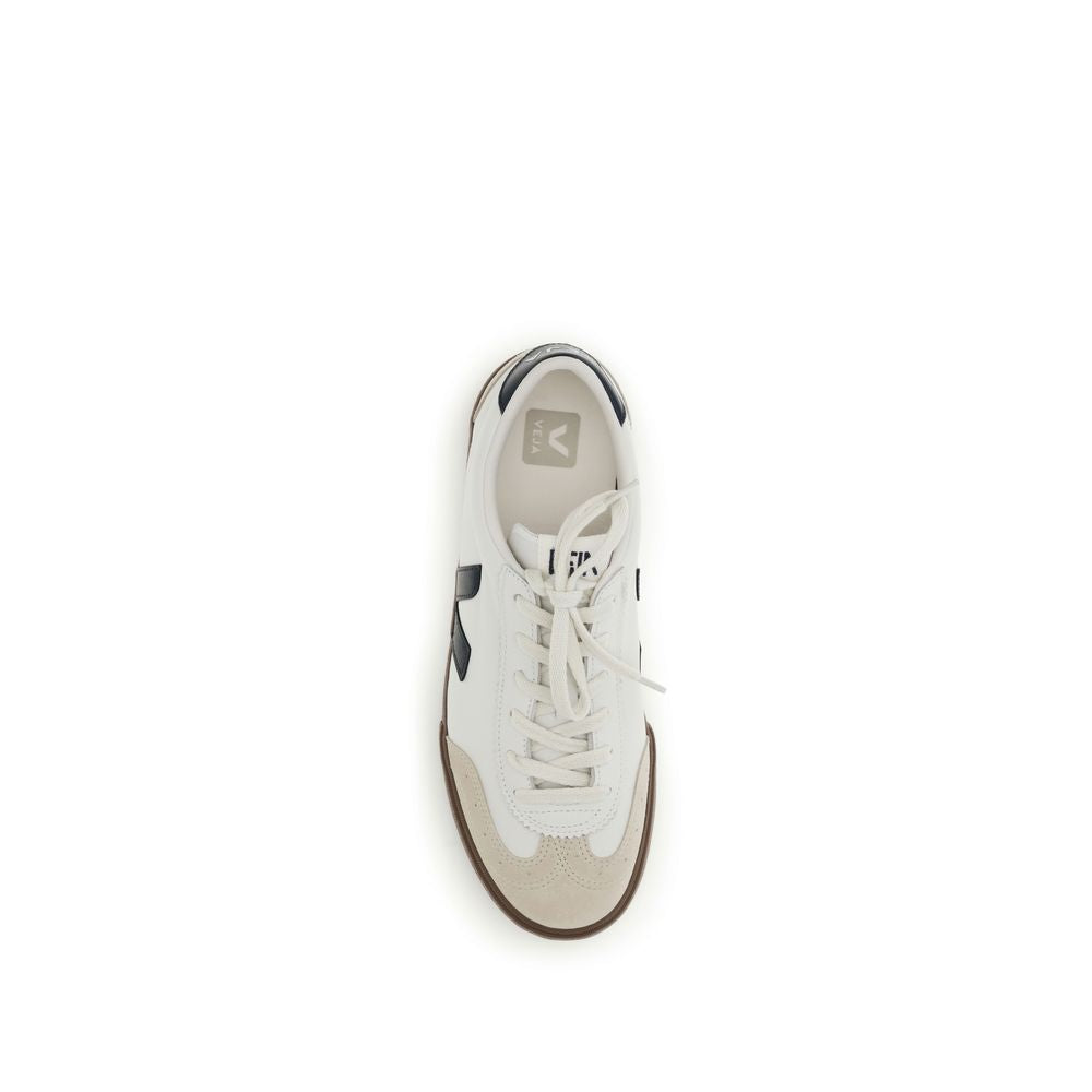 White Calf Leather Volley Sneakers