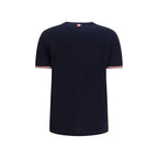 Blue Merino Wool Crew Neck T-Shirt
