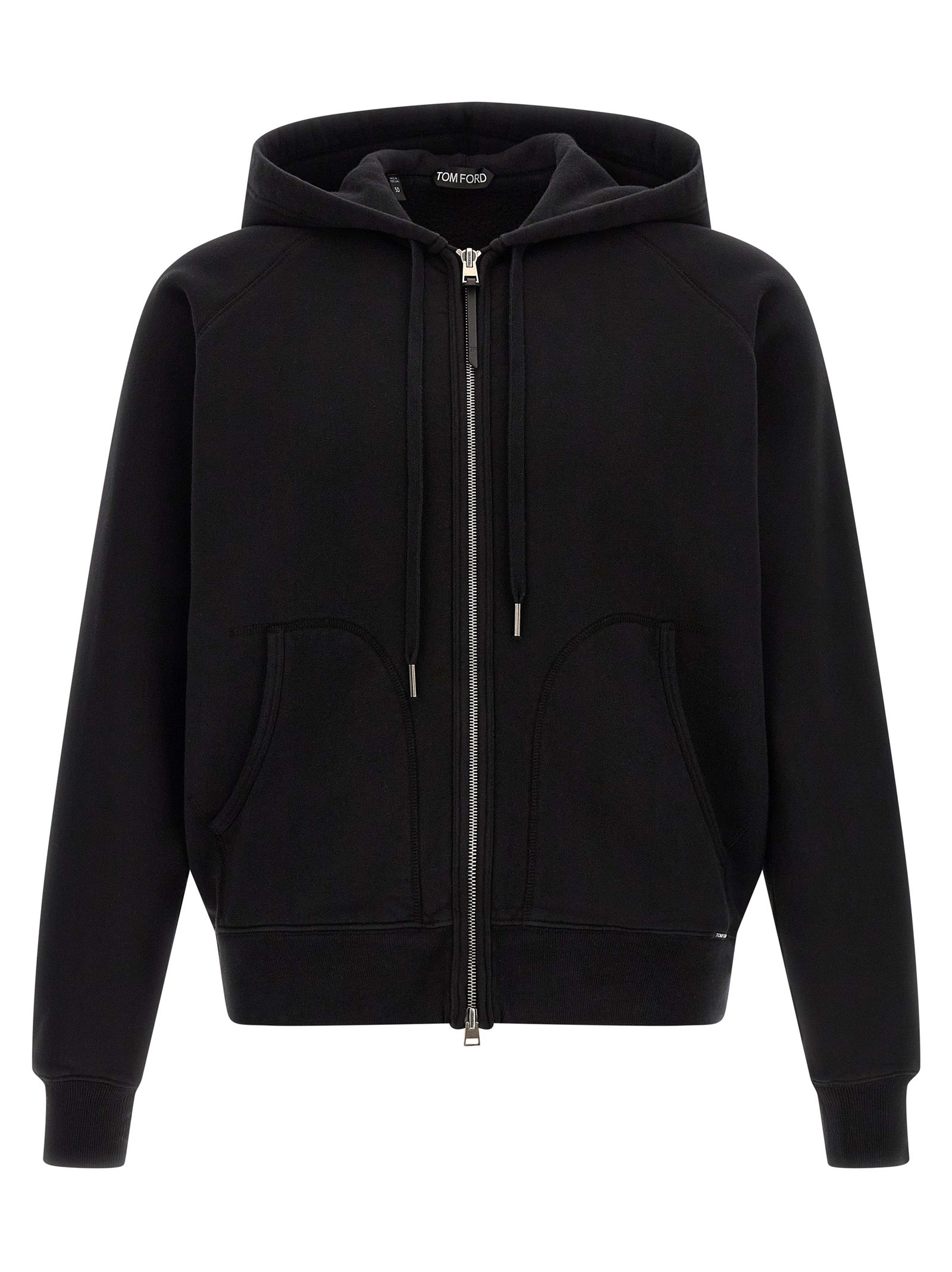 Luxury Black Cotton Hoodie