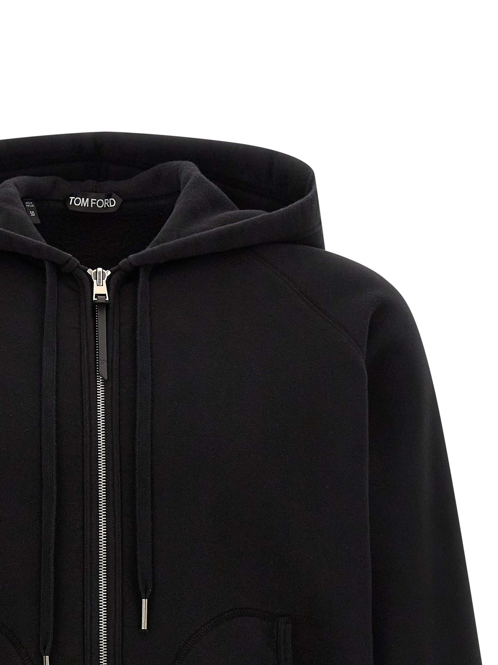 Luxury Black Cotton Hoodie