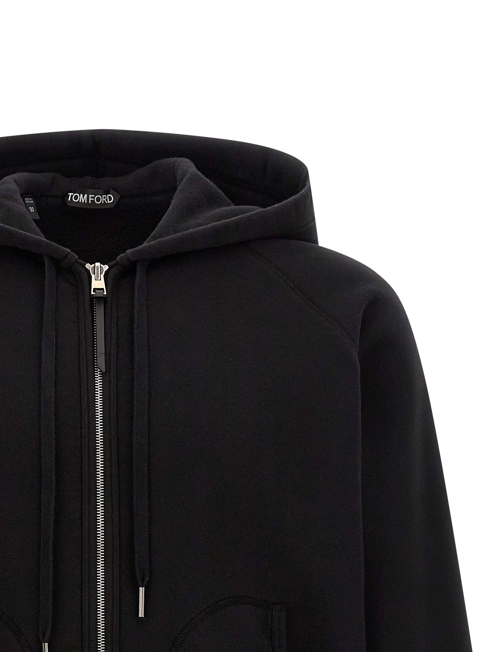 Luxury Black Cotton Hoodie