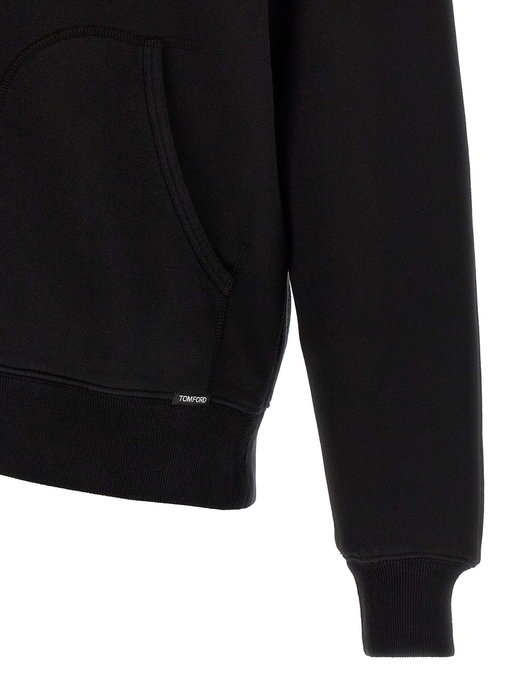 Luxury Black Cotton Hoodie