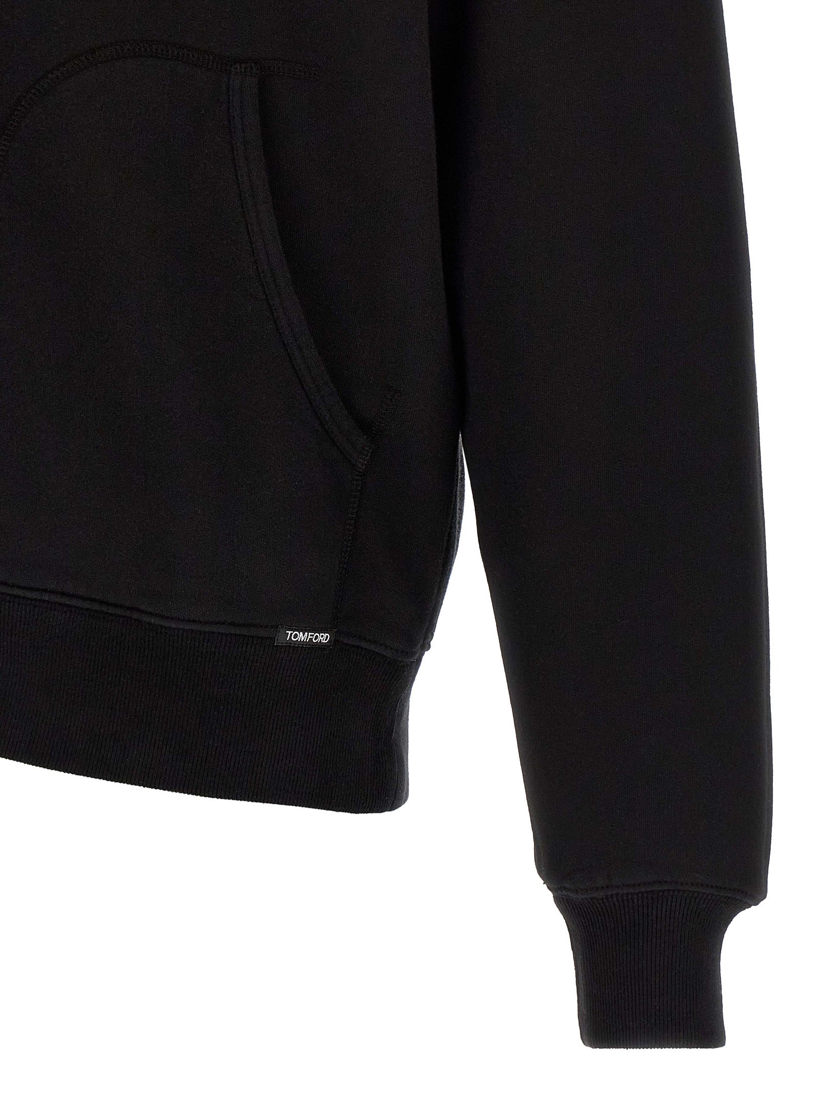 Luxury Black Cotton Hoodie