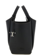 Black Hammered Calfskin Mini Bucket Bag