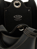 Black Hammered Calfskin Mini Bucket Bag