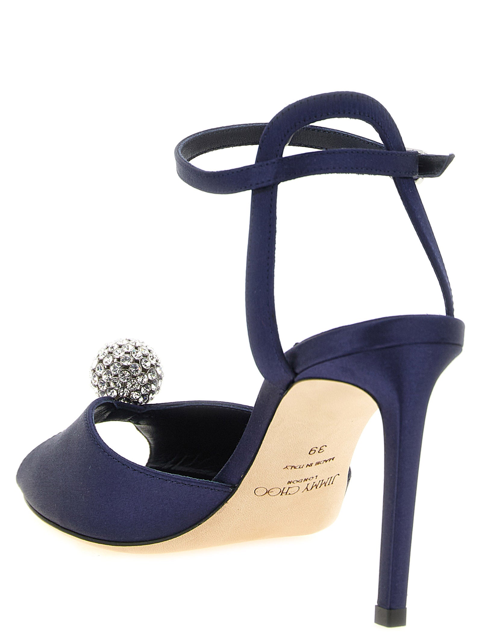 Satin Navy Blue Sacora Sandals